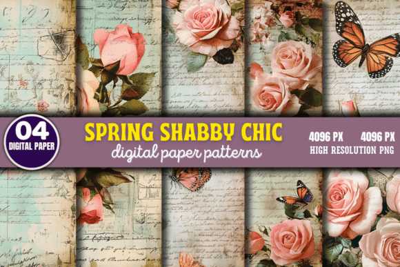 Download Spring Shabby Chic Digital Paper Pattern - Chic Collection
