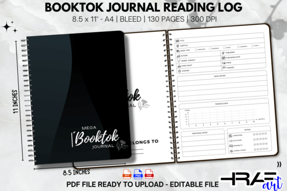 Download Booktok Journal Reading Log KDP Interior - Booktok Collection