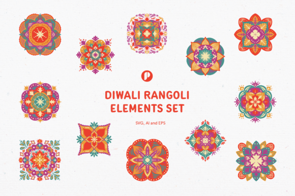 Download Diwali Rangoli Elements Set - Elements Collection