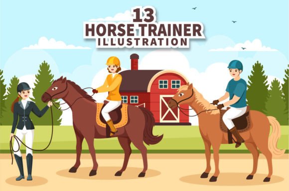 Download 13 Horse Trainer Illustration - Premium Bundle